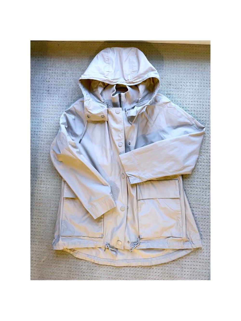 COS layered cotton parka with hood in oatmeal color with two pockets - Picture 10 of 10